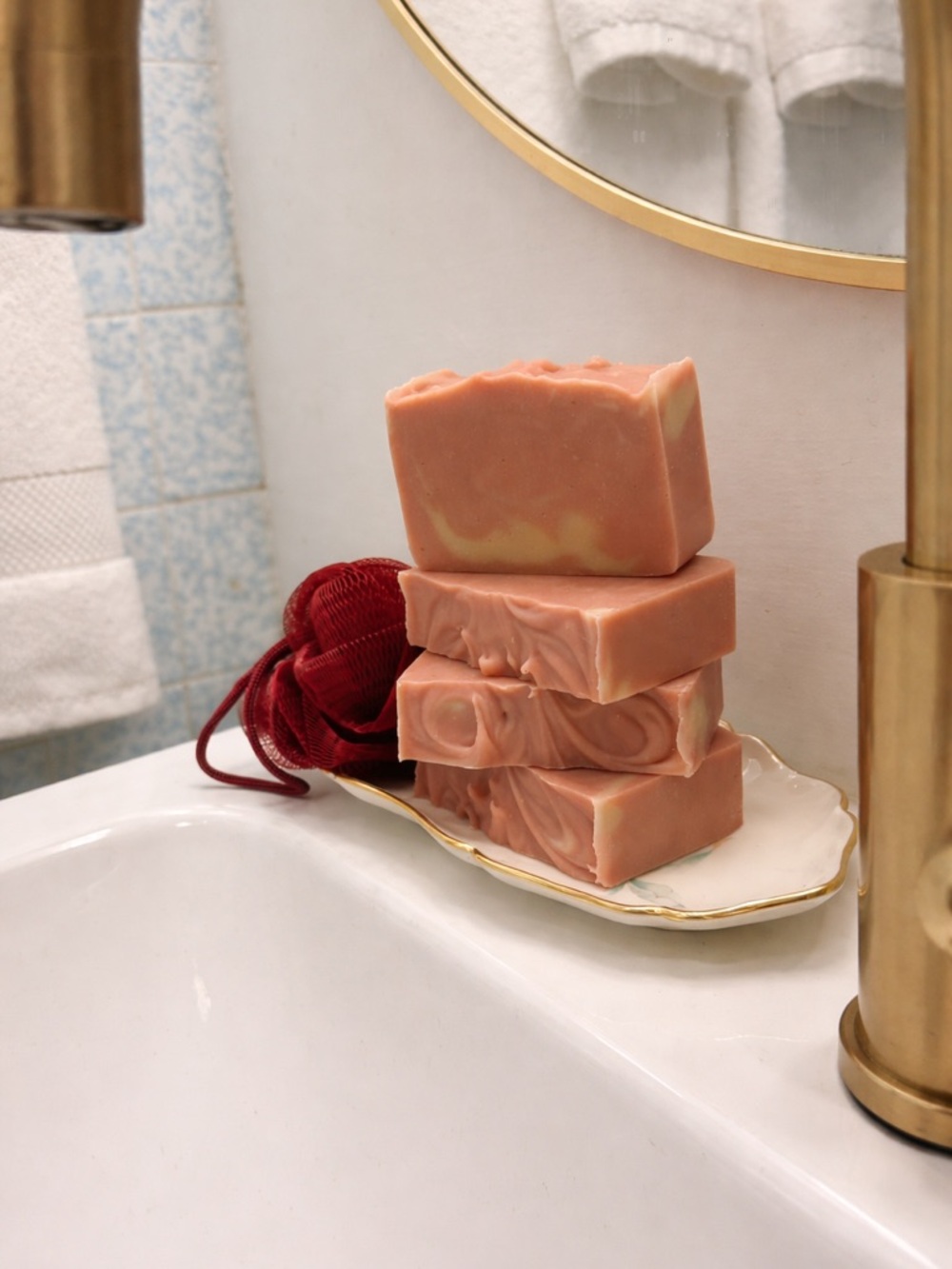 Handmade Spa Scented Swirl Bath Soap - Gentle Nourishing Bar